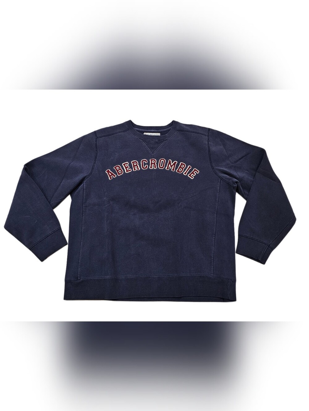 Vtg Abercrombie & Fitch Sweatshirt Men Large Blue Spellout Crewneck Y2K Preppy